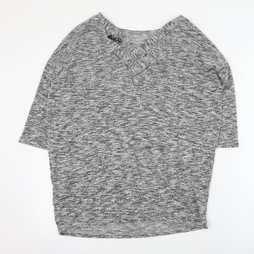New Look Womens Grey Round Neck  Viscose Pullover Jumper Size S