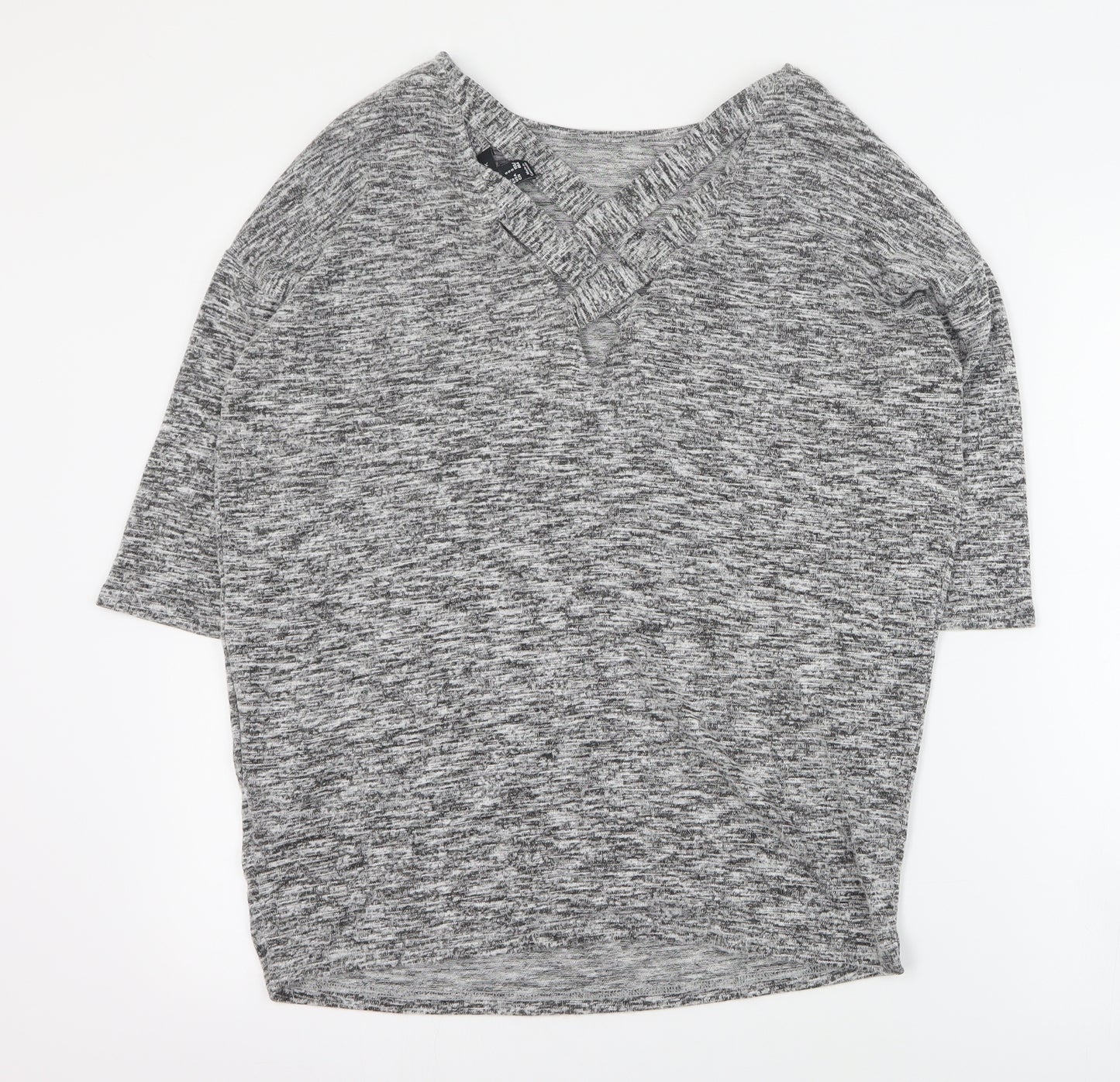 New Look Womens Grey Round Neck  Viscose Pullover Jumper Size S