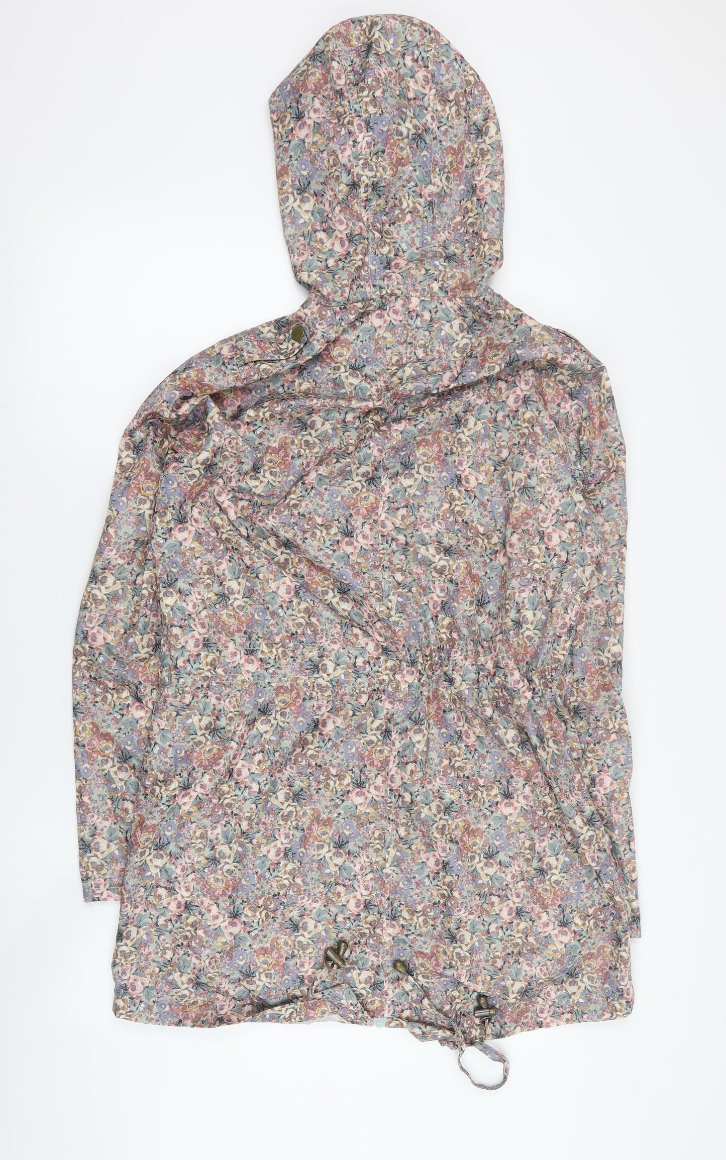 New Look Womens Multicoloured Floral  Rain Coat Coat Size 14  Zip