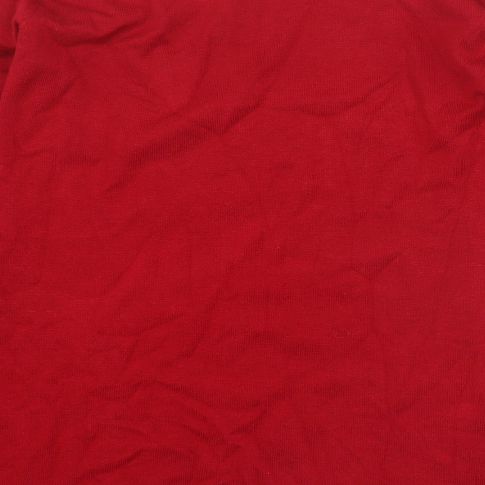 Tru  Womens Red Boat Neck  Viscose Pullover Jumper Size S