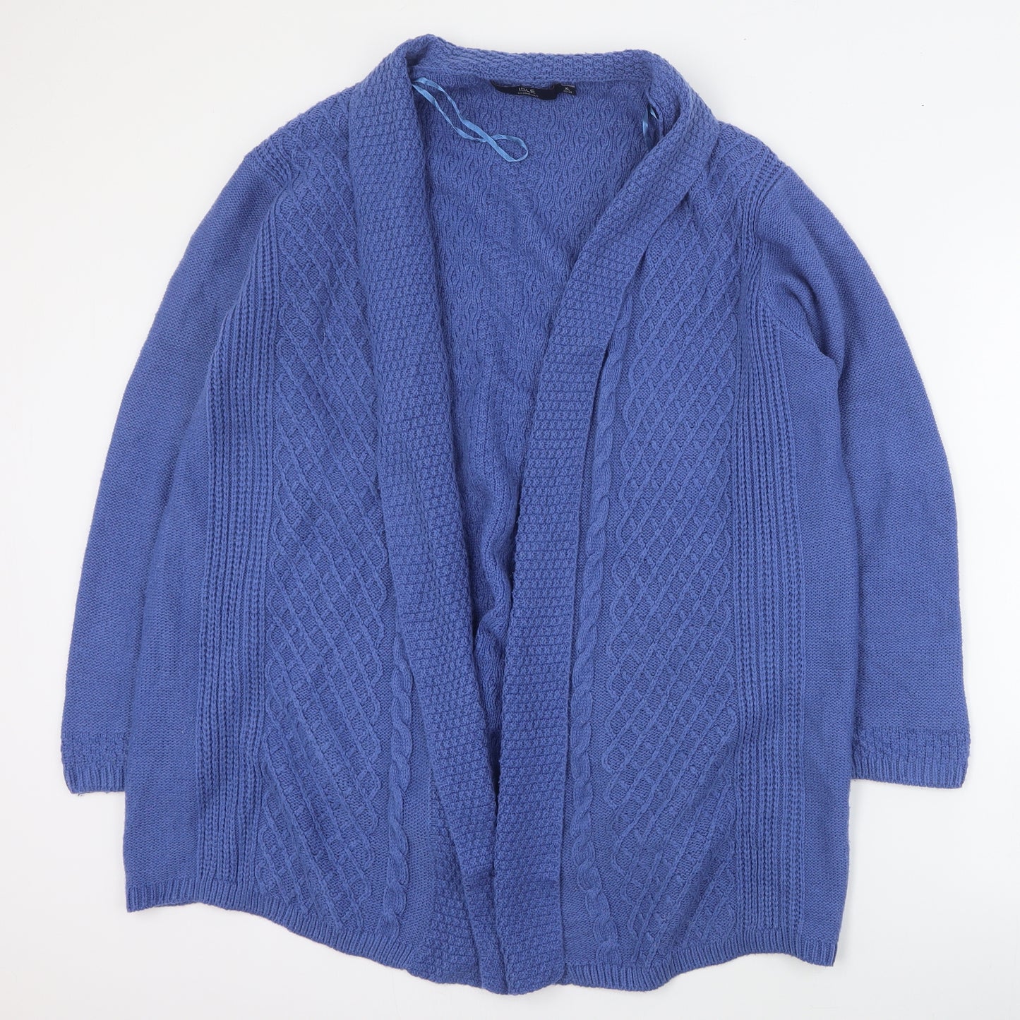 Isle Womens Blue V-Neck  Acrylic Cardigan Jumper Size XL