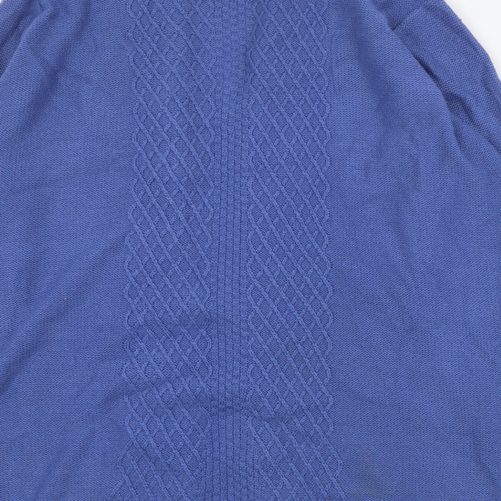 Isle Womens Blue V-Neck  Acrylic Cardigan Jumper Size XL