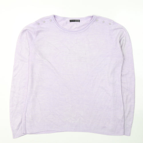 Atmosphere Womens Purple Round Neck  Acrylic Pullover Jumper Size 14