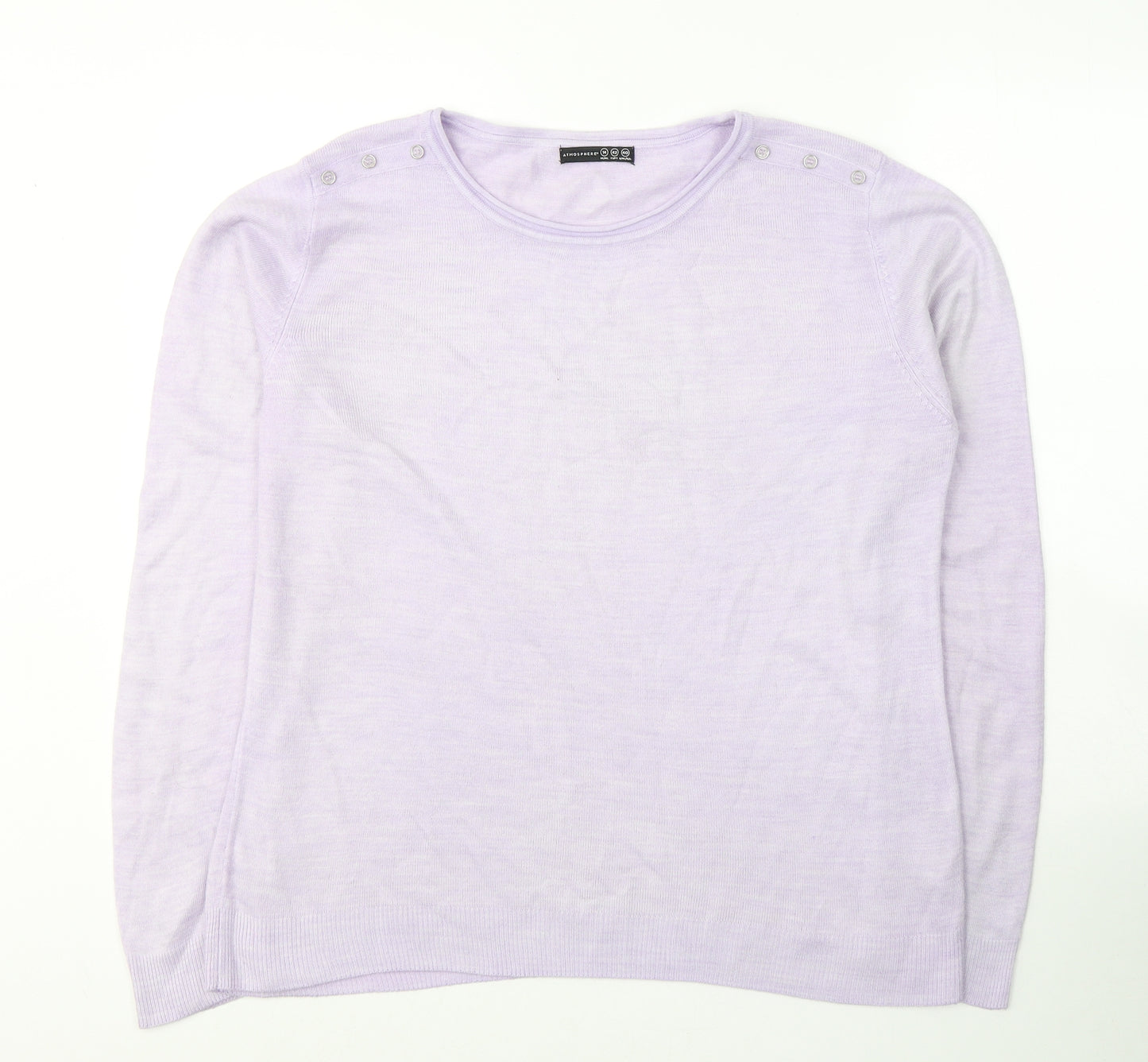 Atmosphere Womens Purple Round Neck  Acrylic Pullover Jumper Size 14