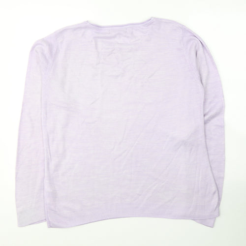 Atmosphere Womens Purple Round Neck  Acrylic Pullover Jumper Size 14