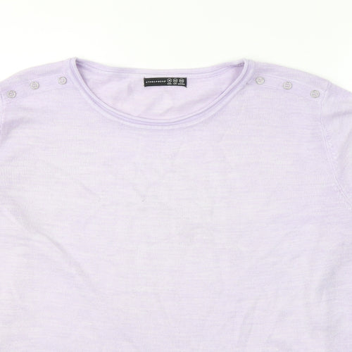 Atmosphere Womens Purple Round Neck  Acrylic Pullover Jumper Size 14