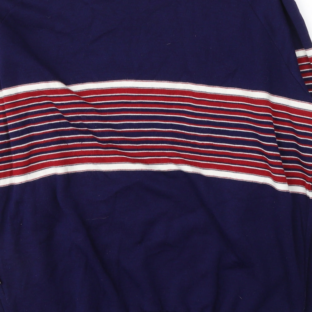 Granvile Mens Blue Round Neck Fair Isle Acrylic Pullover Jumper Size XL