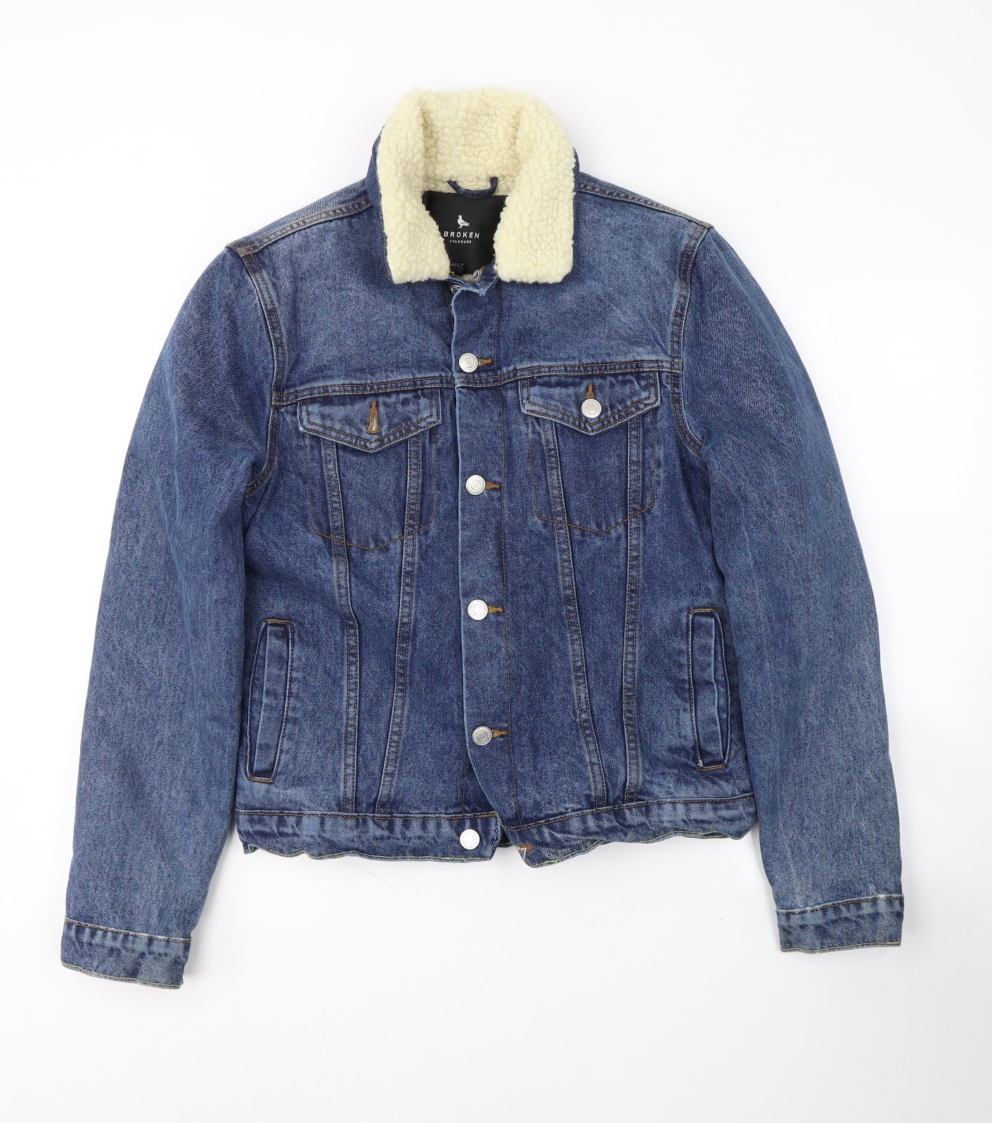 BROKEN STANDARD Womens Blue   Jacket Coat Size M  Button