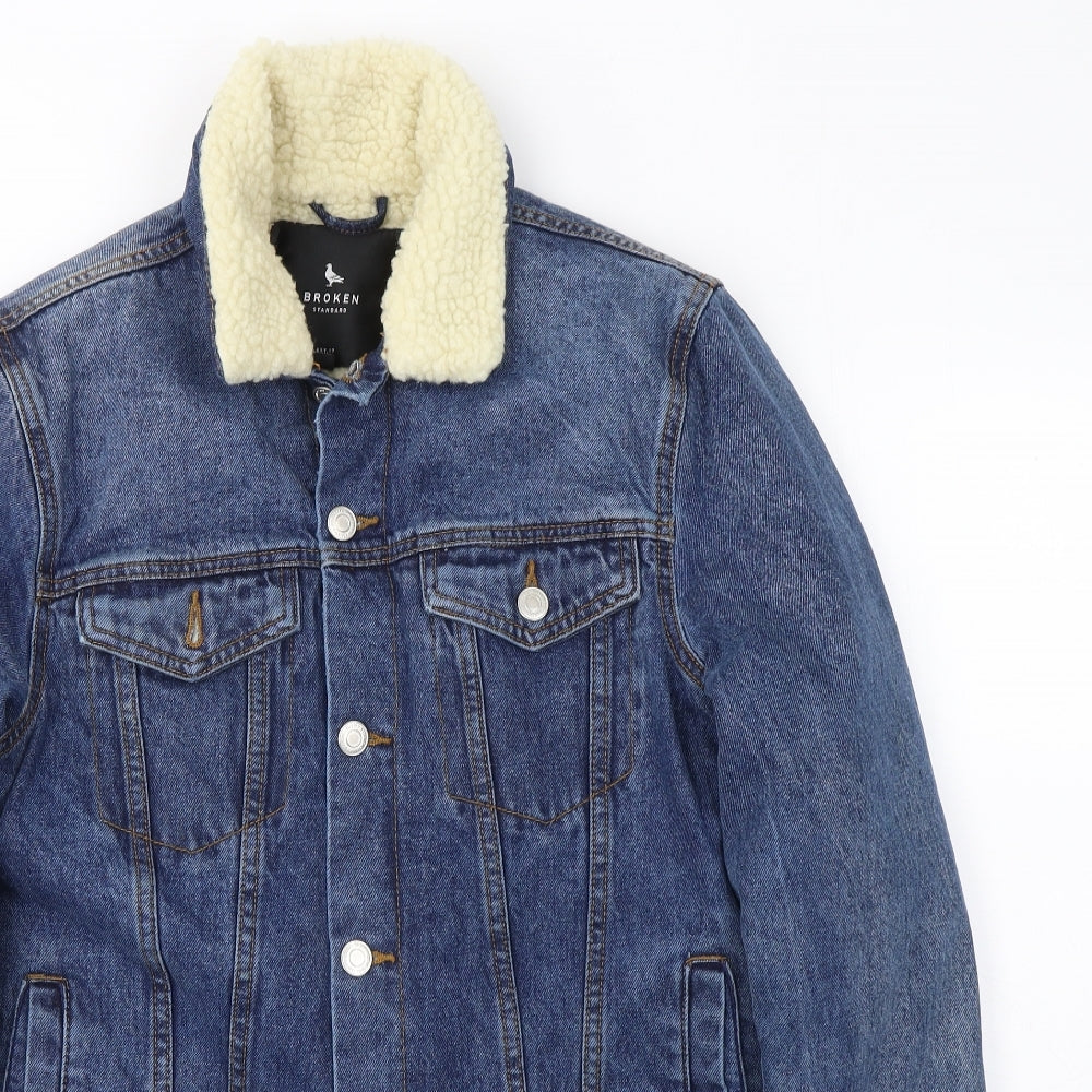 BROKEN STANDARD Womens Blue   Jacket Coat Size M  Button