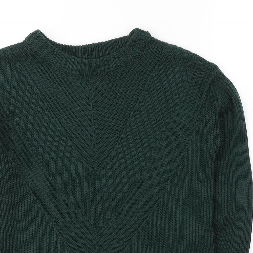 Dorothy Perkins Womens Green Round Neck  Acrylic Pullover Jumper Size 6