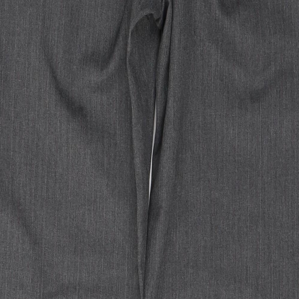 Soul London Mens Grey Striped Polyester Trousers  Size 32 L31 in Regular Button