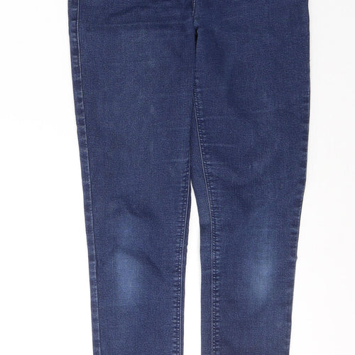 Topshop Womens Blue  Cotton Skinny Jeans Size 28 L32 in Regular Button