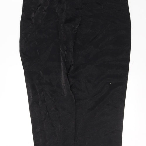 Preworn Womens Black  Viscose Trousers  Size 14 L31 in Regular Button