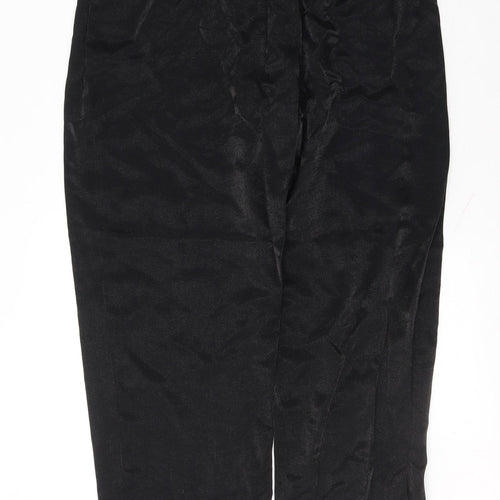 Preworn Womens Black  Viscose Trousers  Size 14 L31 in Regular Button