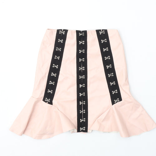 PRETTYLITTLETHING Womens Pink  Polyester Trumpet Skirt Size 6