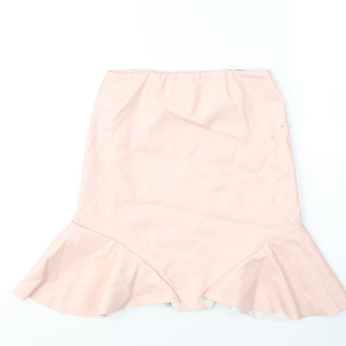 PRETTYLITTLETHING Womens Pink  Polyester Trumpet Skirt Size 6