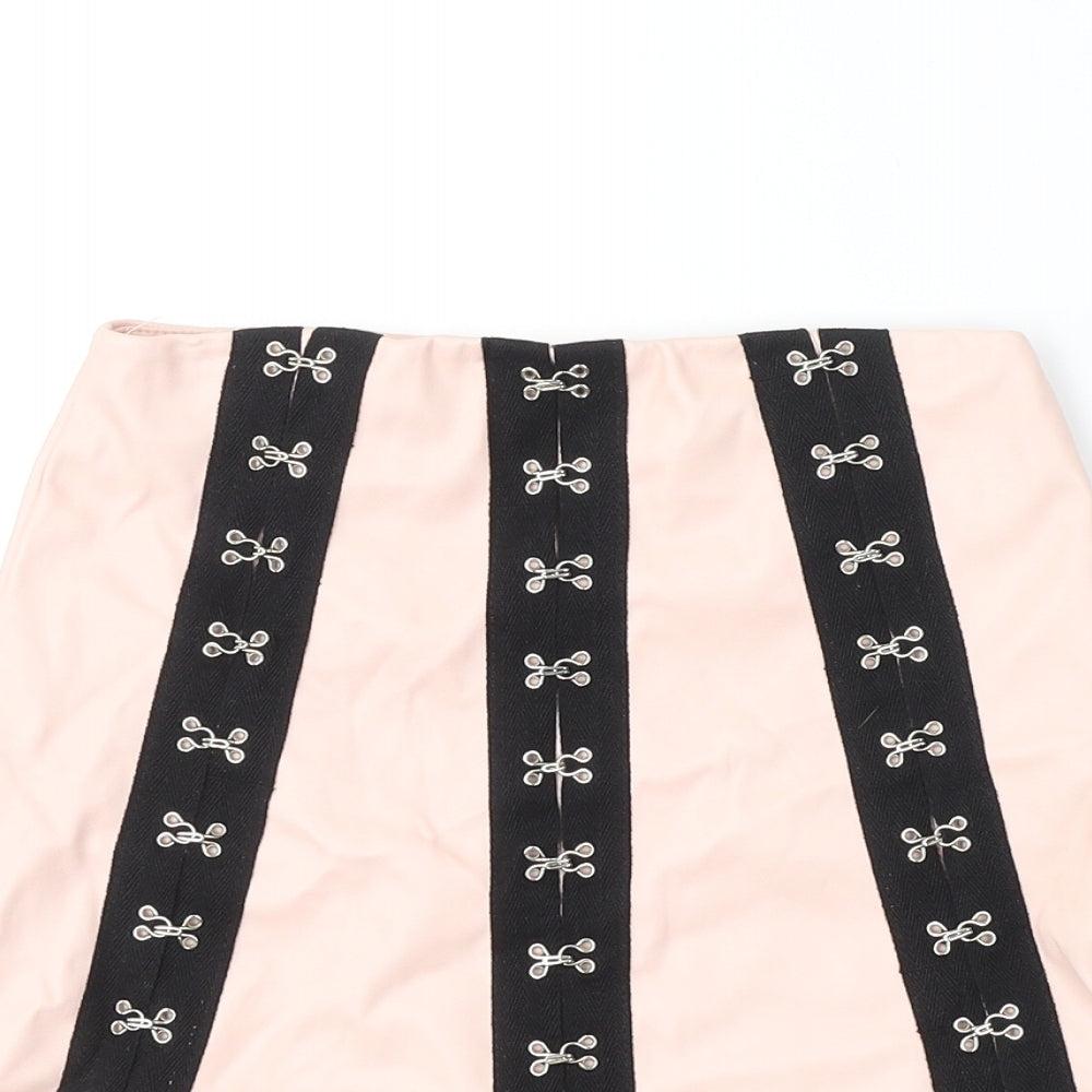 PRETTYLITTLETHING Womens Pink  Polyester Trumpet Skirt Size 6
