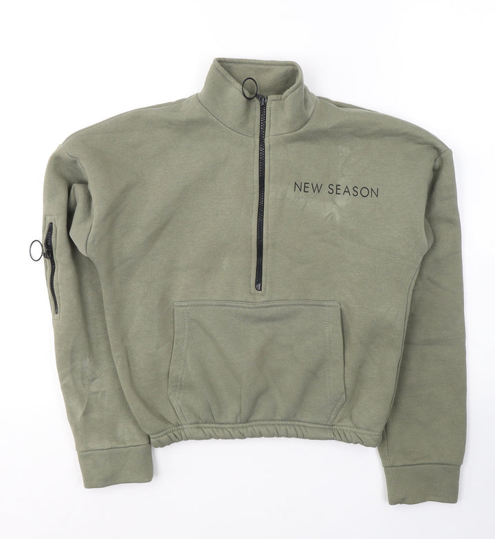 Select Womens Green Cotton Pullover Sweatshirt Size S Pullover - New Season