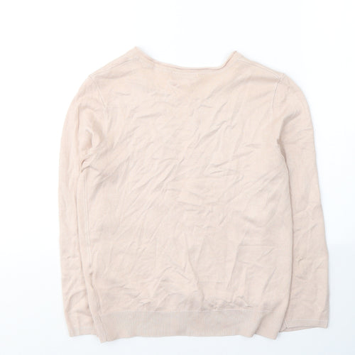 H&M Womens Pink Round Neck  Acrylic Cardigan Jumper Size XS