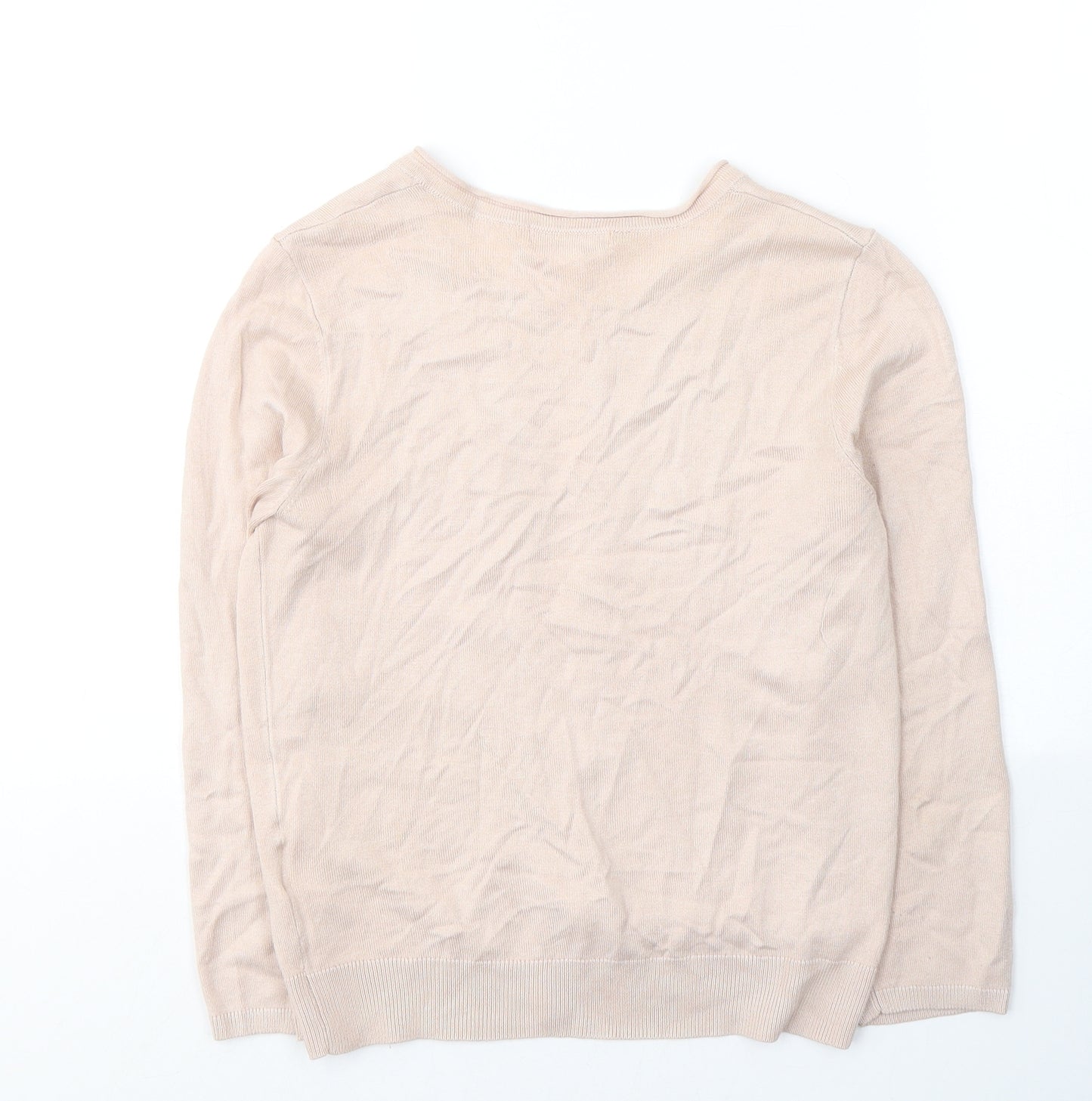 H&M Womens Pink Round Neck  Acrylic Cardigan Jumper Size XS