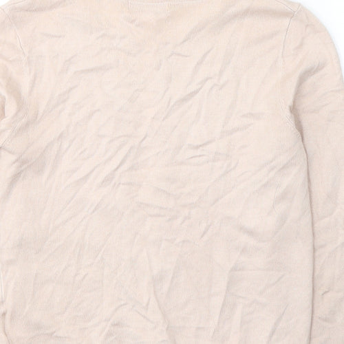 H&M Womens Pink Round Neck  Acrylic Cardigan Jumper Size XS