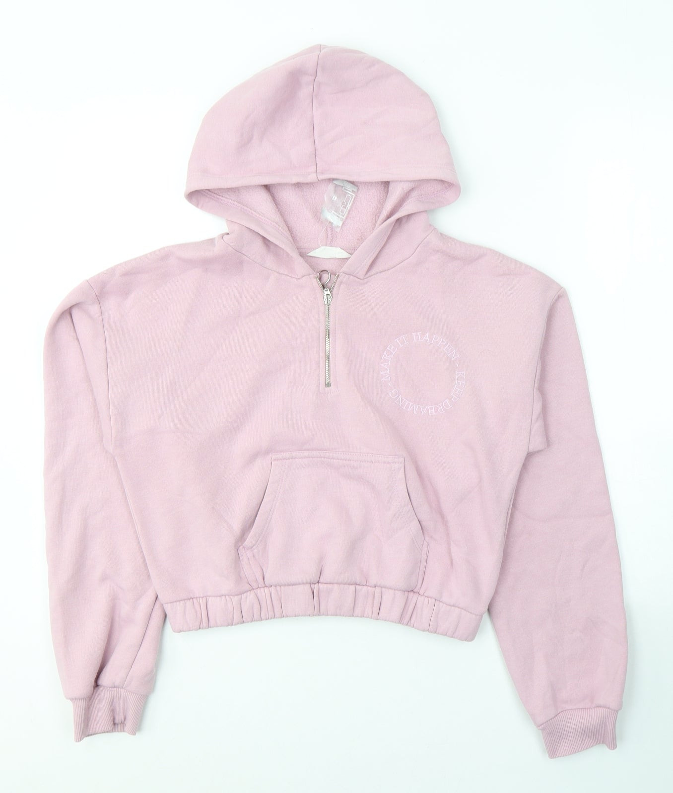 Matalan Girls Pink  Cotton Pullover Hoodie Size 15 Years  Pullover - Make it Happen