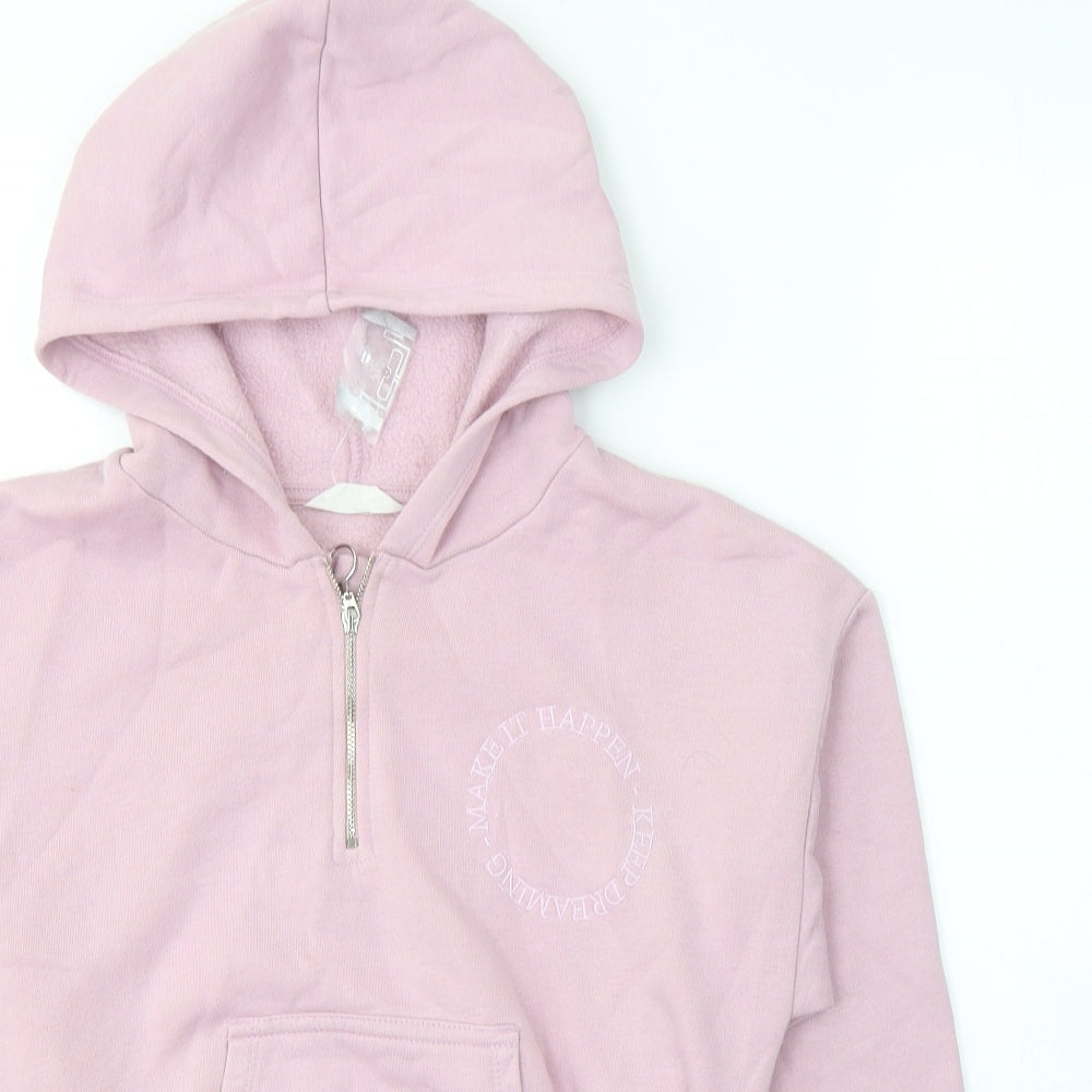 Matalan Girls Pink  Cotton Pullover Hoodie Size 15 Years  Pullover - Make it Happen