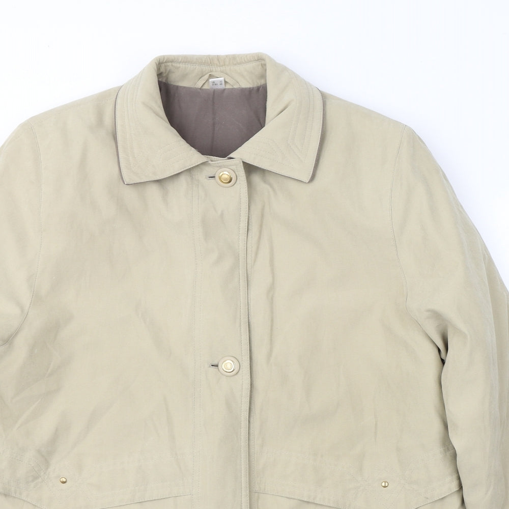 Preworn Womens Beige   Trench Coat Coat Size 12  Zip