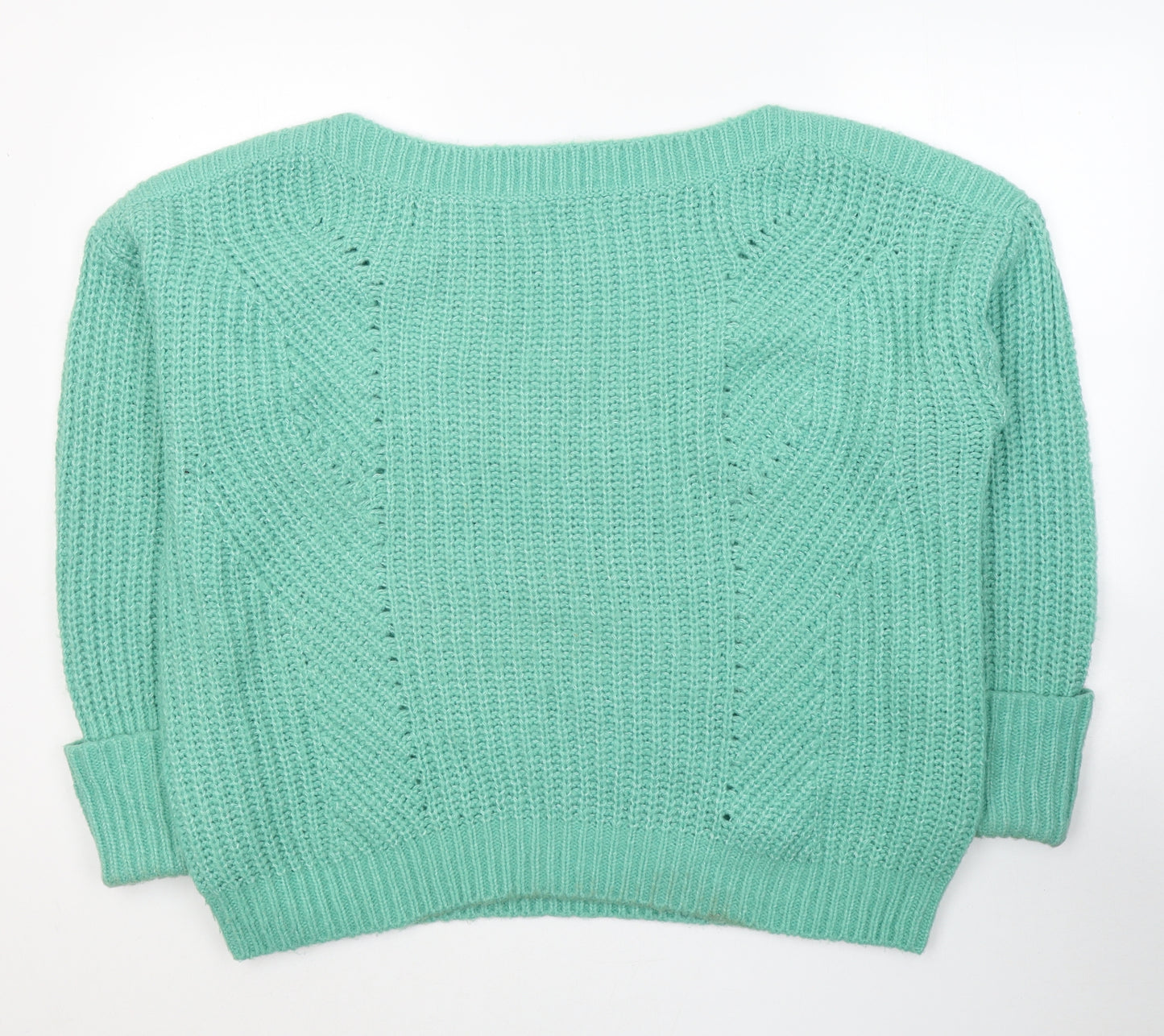 George Womens Green Boat Neck  Acrylic Pullover Jumper Size XL