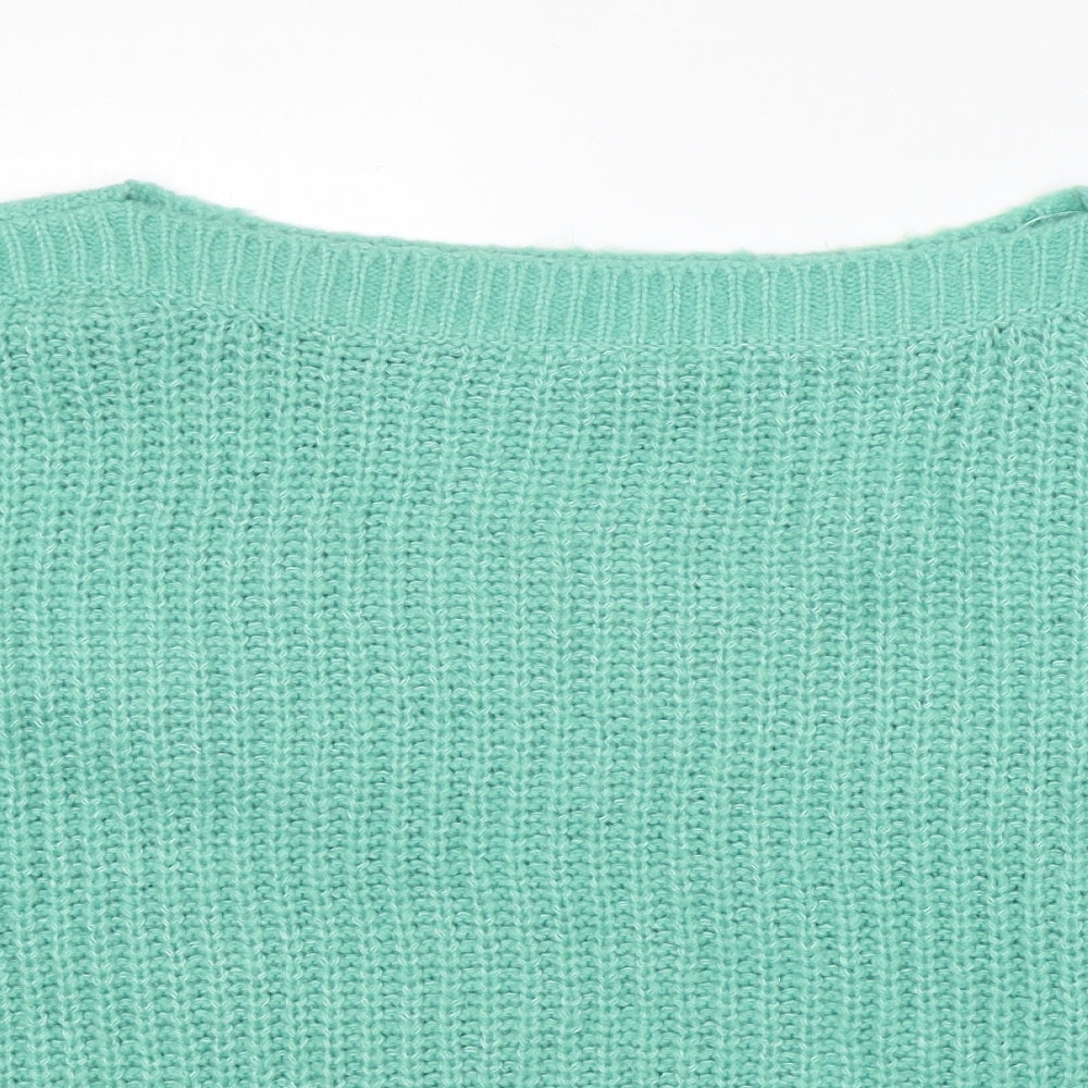 George Womens Green Boat Neck  Acrylic Pullover Jumper Size XL