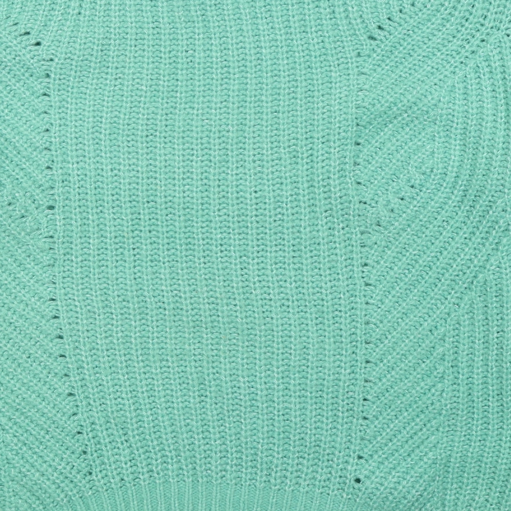 George Womens Green Boat Neck  Acrylic Pullover Jumper Size XL
