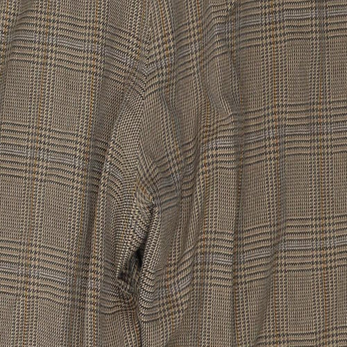 Marks and Spencer Womens Beige Houndstooth Polyester Cropped Trousers Size 20 L26 in Regular Zip