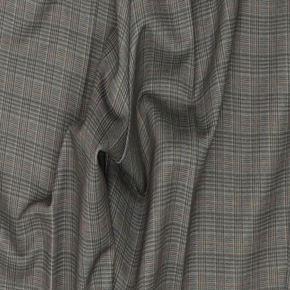 Karelia Womens Green Plaid Polyester Trousers  Size 16 L28 in Regular Button