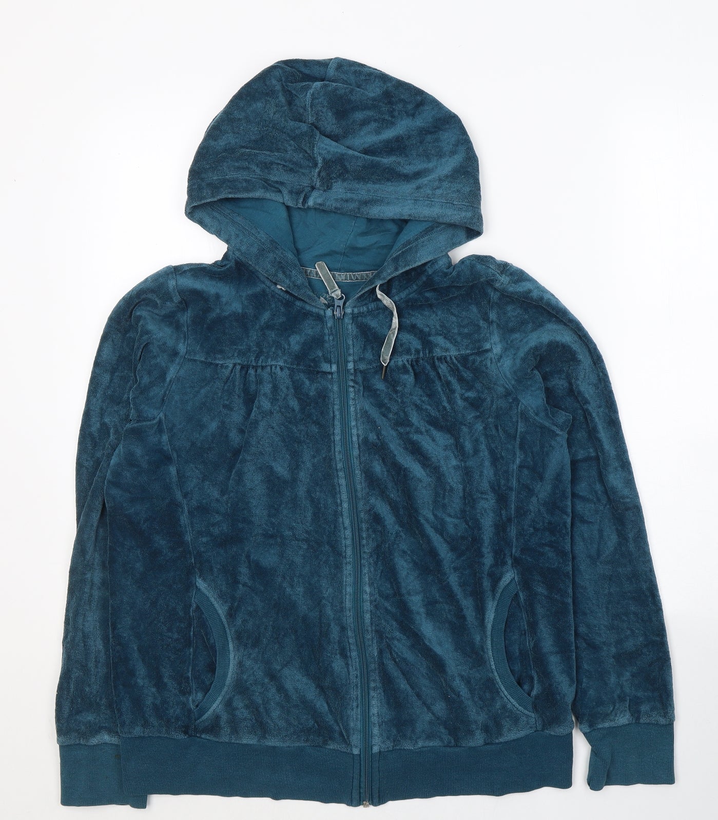 Marks and Spencer Womens Blue  Cotton Full Zip Hoodie Size 18  Zip