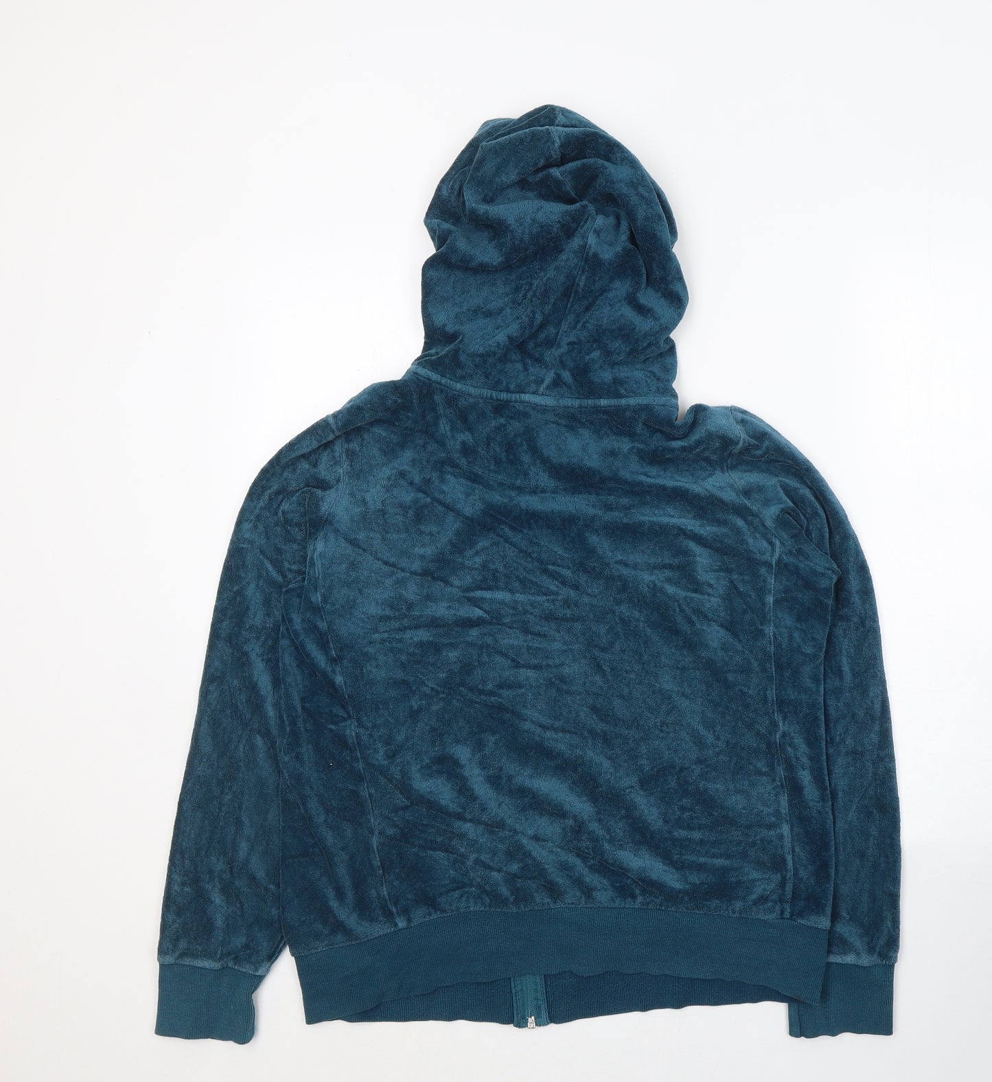 Marks and Spencer Womens Blue  Cotton Full Zip Hoodie Size 18  Zip