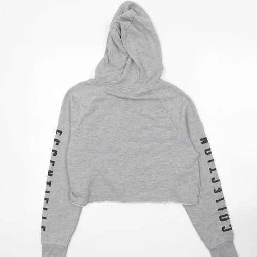 New Look Girls Grey  Cotton Pullover Hoodie Size 10 Years  Pullover - 1995