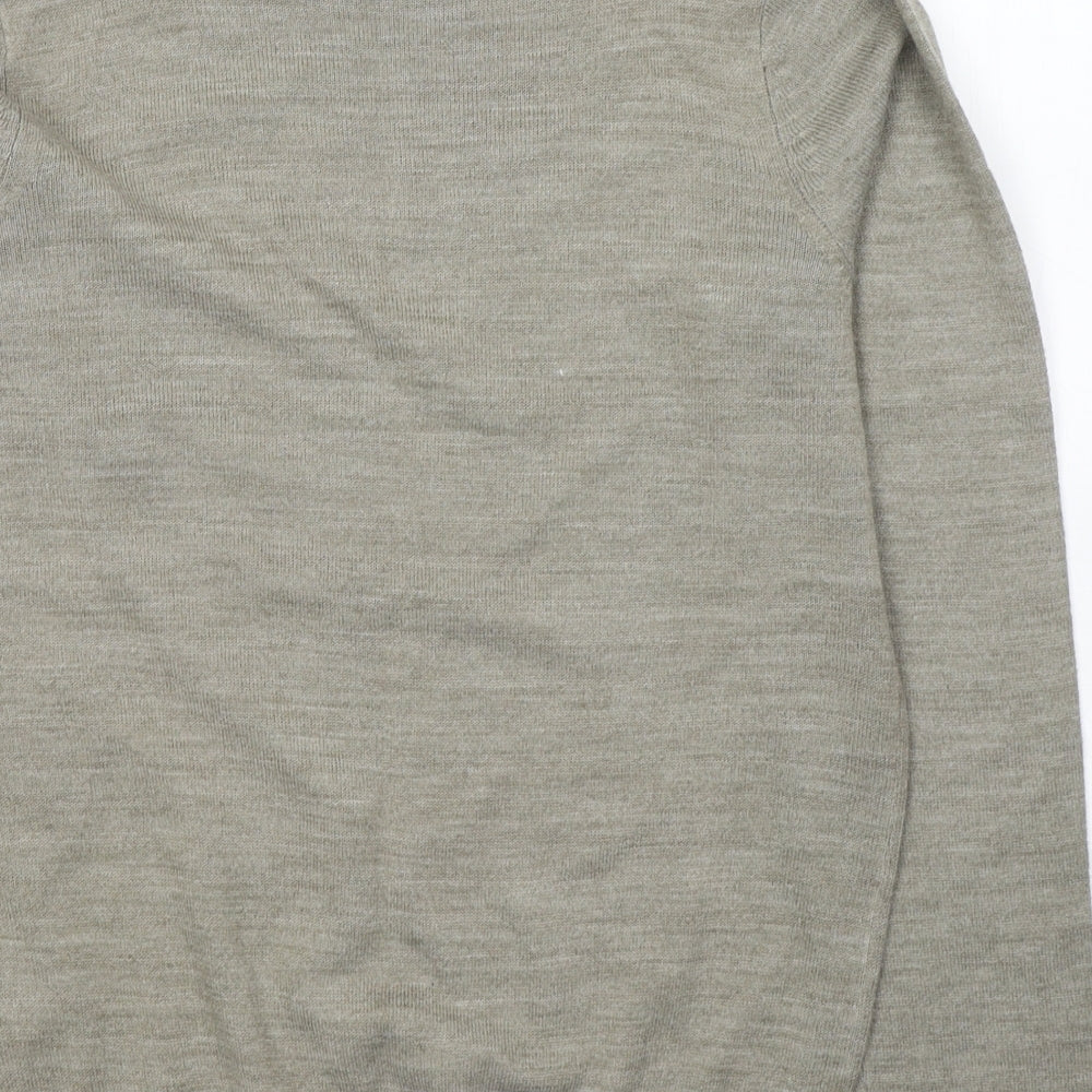 New Look Mens Beige Round Neck  Acrylic Pullover Jumper Size S