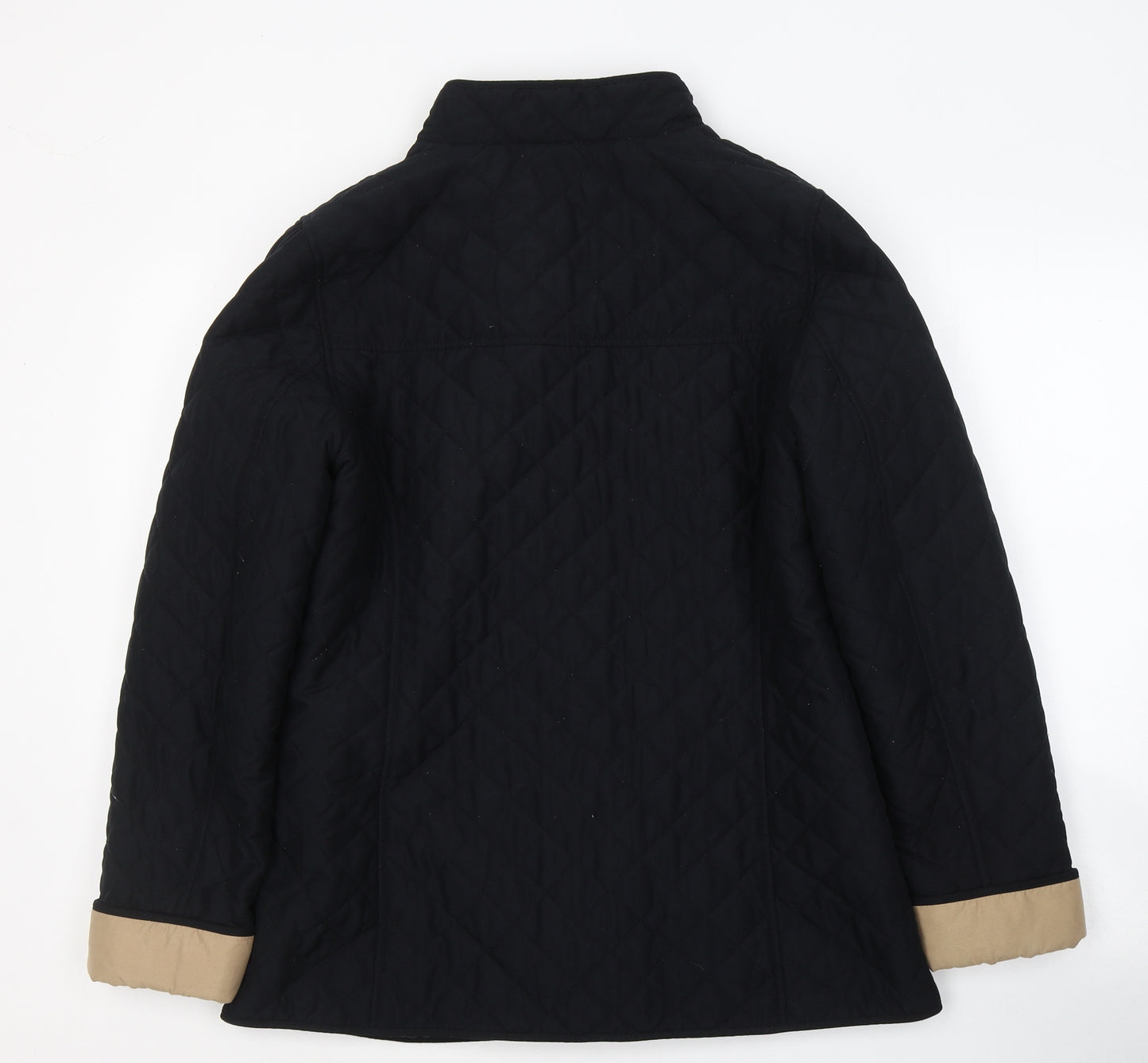 Marks and Spencer Womens Black   Quilted Coat Size 12  Button