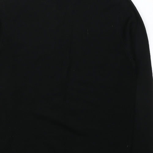 New Look Mens Black V-Neck  Acrylic Pullover Jumper Size S