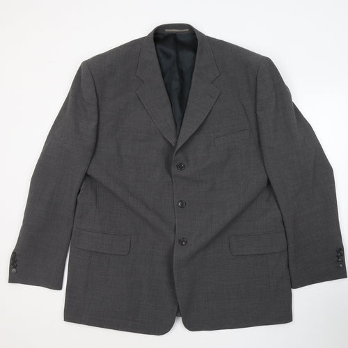 Brooke Taverner    Mens Grey  Polyester Jacket Suit Jacket Size 48