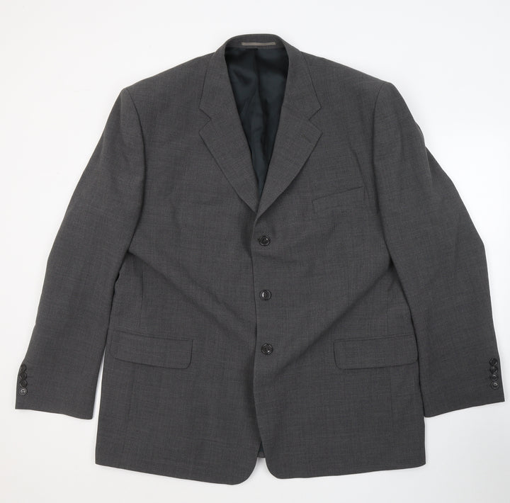 Brooke Taverner    Mens Grey  Polyester Jacket Suit Jacket Size 48