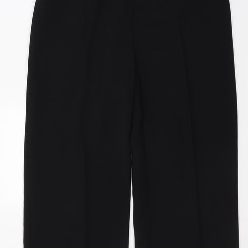 Marks and Spencer Womens Black  Polyester Trousers  Size 16 L26 in Regular Button