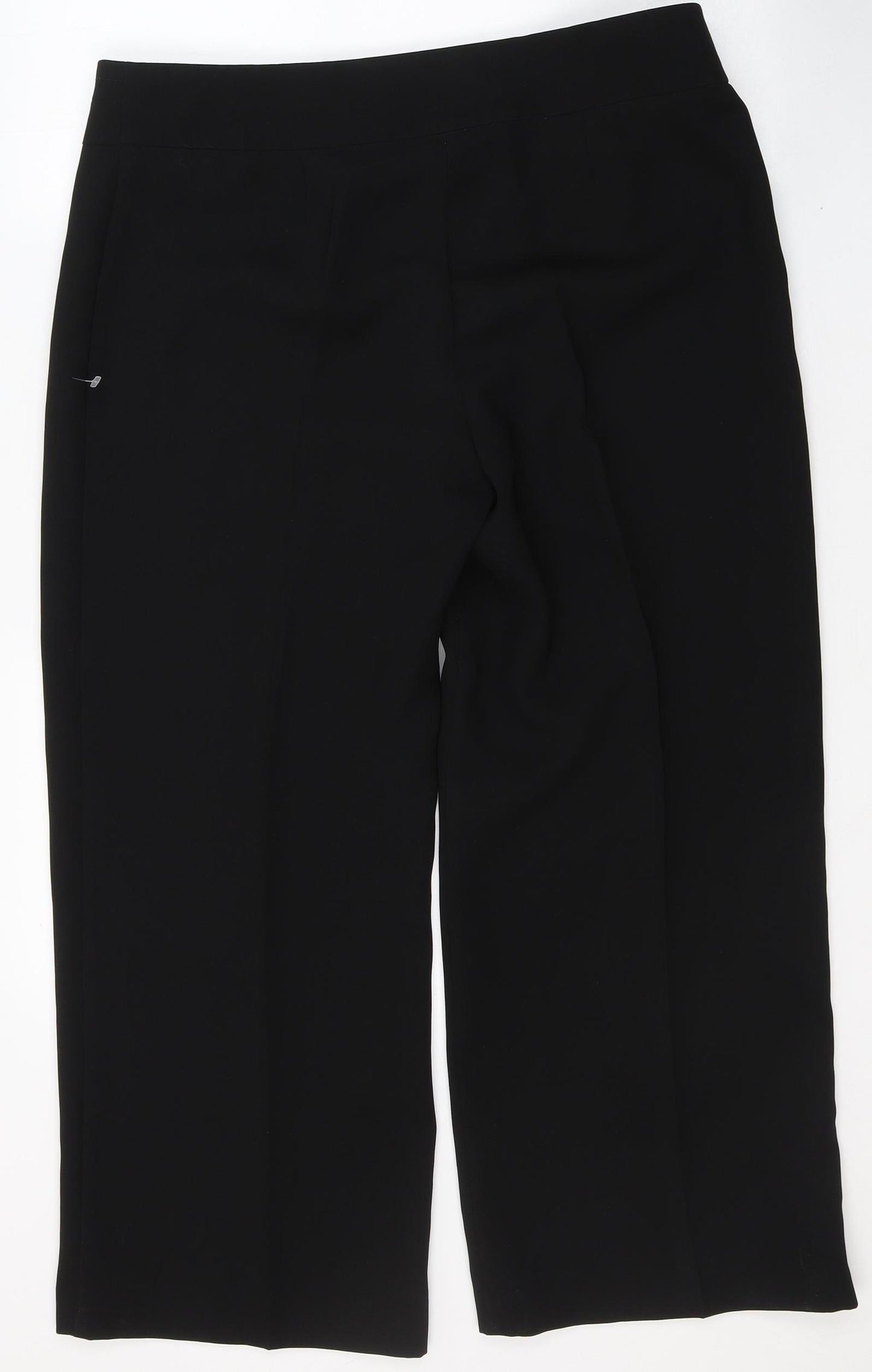 Marks and Spencer Womens Black  Polyester Trousers  Size 16 L26 in Regular Button