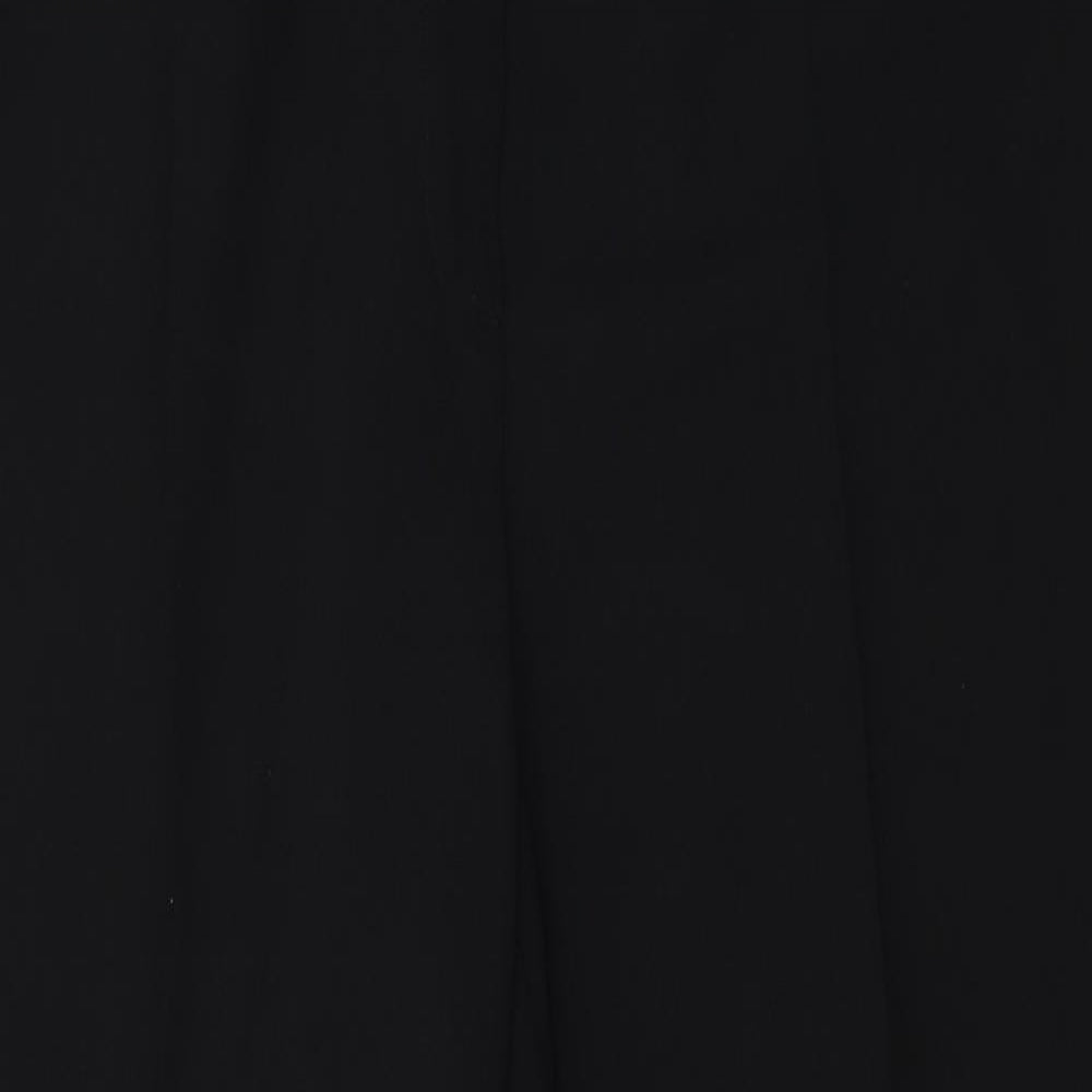 Marks and Spencer Womens Black  Polyester Trousers  Size 16 L26 in Regular Button