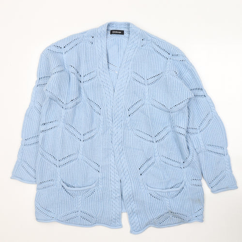 Kaleidoscope Womens Blue V-Neck  Viscose Cardigan Jumper Size 12