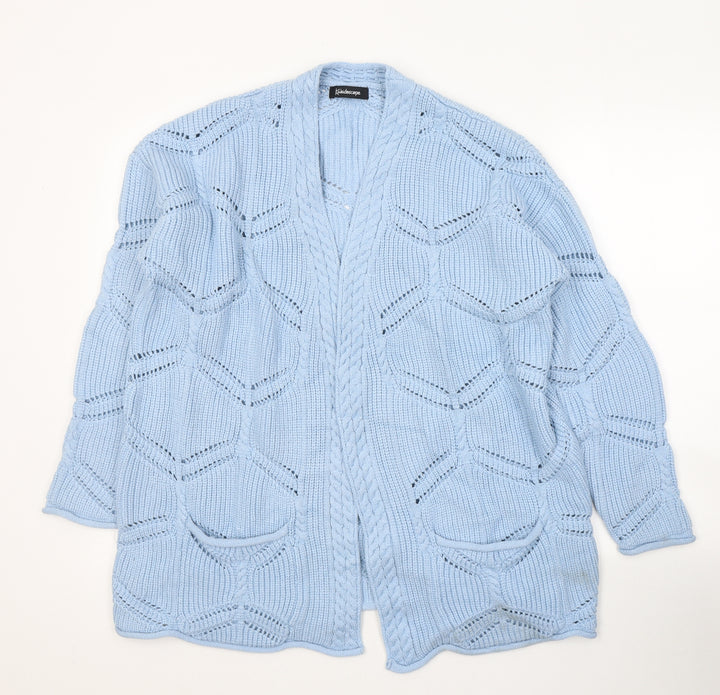 Kaleidoscope Womens Blue V-Neck Viscose Cardigan Jumper Size 12