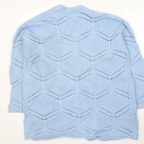Kaleidoscope Womens Blue V-Neck  Viscose Cardigan Jumper Size 12