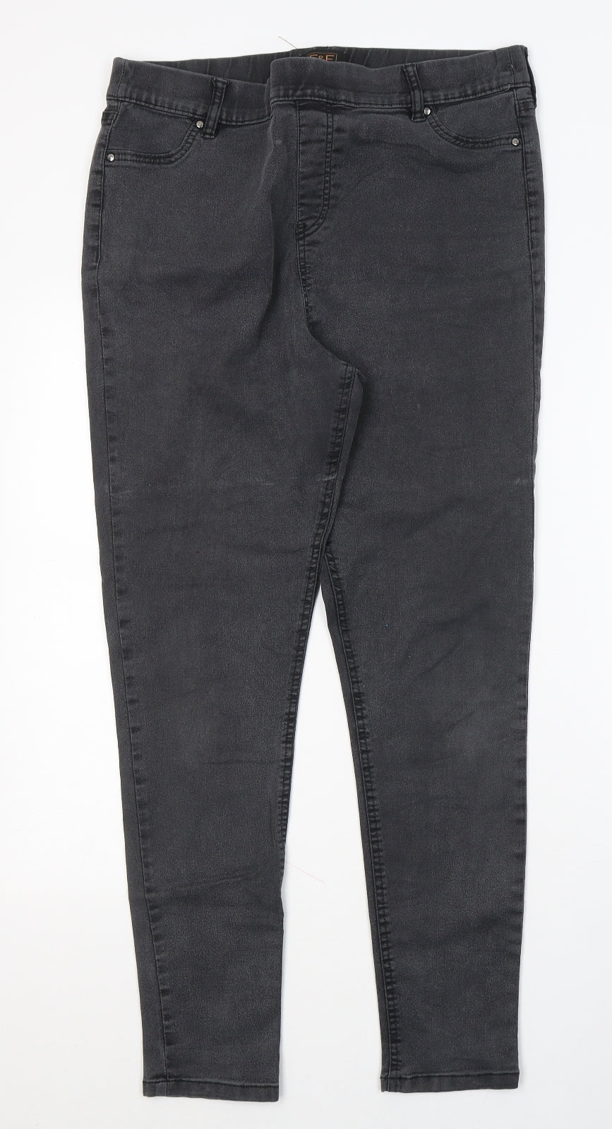 F&F Womens Black  Cotton Jegging Jeans Size 18 L28 in Regular