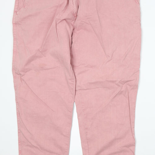 Marks and Spencer Womens Pink  Cotton Trousers  Size 20 L27 in Regular Button