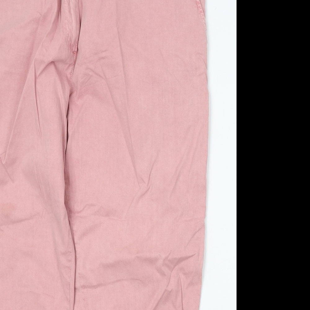 Marks and Spencer Womens Pink  Cotton Trousers  Size 20 L27 in Regular Button